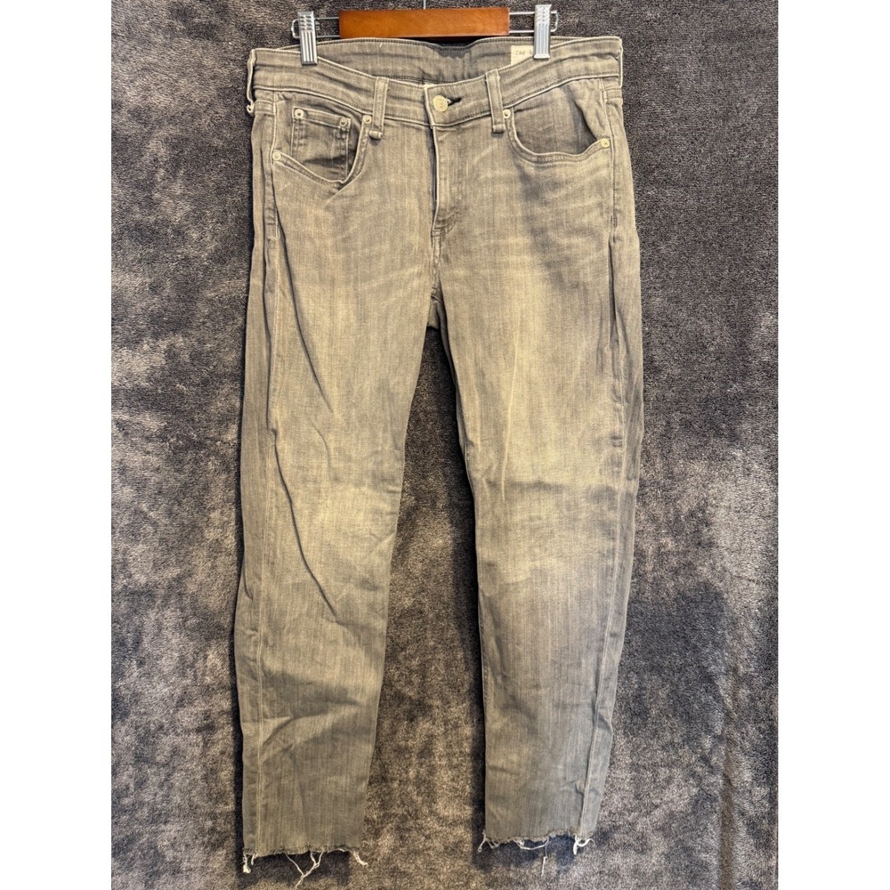 Rag & Bone‎ Dre Low-Rise Ankle Slim Boyfriend Grey Jeans Raw Hem Size 26